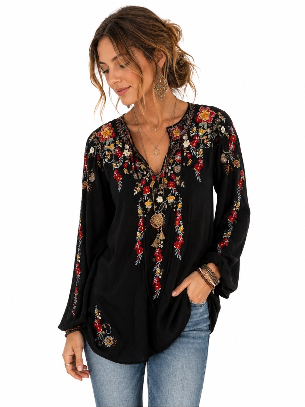 Johnny Was Autumn Bloom Tunic